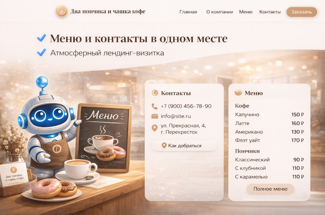 Сайт кофейни